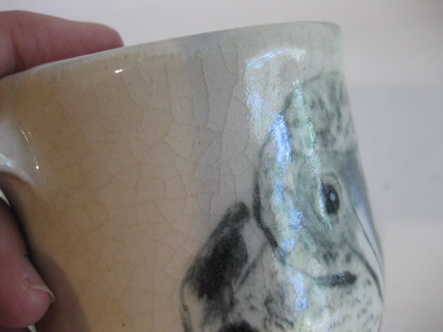 Signed Studio Pottery Mugs and Chip & Dip Plate - 8