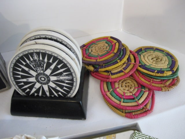Grouping of Stained Glass Napkin Holder and Artful Coaster Sets - 2