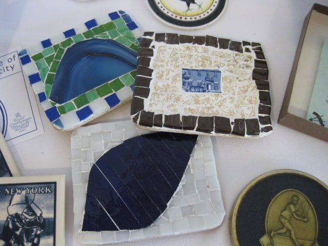 Grouping of Stained Glass Napkin Holder and Artful Coaster Sets - 5