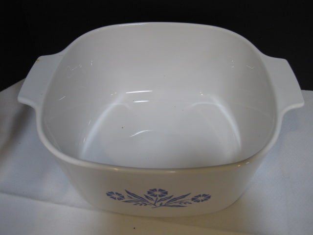 Corning Ware Blue Cornflower Casserole Dish and White Skillet - 13