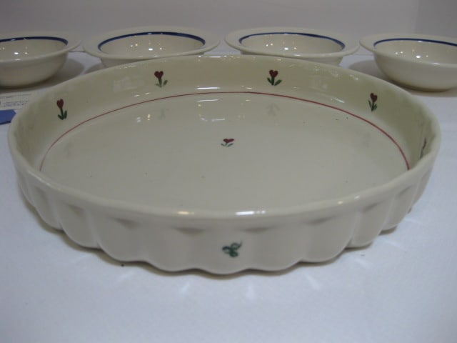 Emerson Creek Pottery Handpainted Bowls and Hartstone Stoneware Quiche Baker - 2