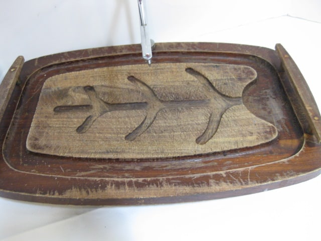 Robinson Wood Handle Carving Knives and Wood Carving Tray - 5