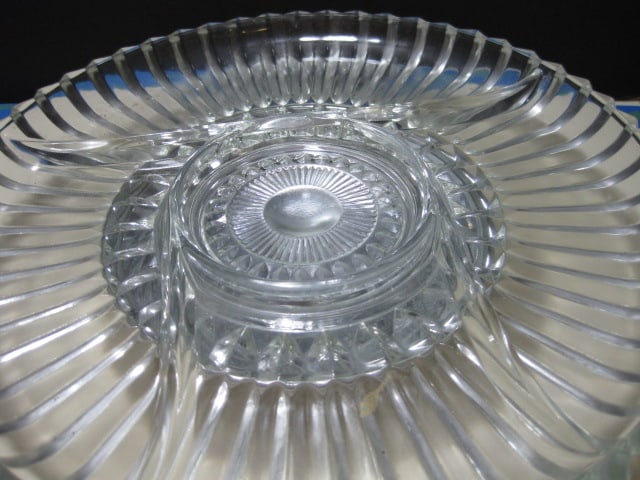 Midcentury Stainless Chip & Dip, Oval Tray and Kromex Lazy Susan Chip & Dip Set - 13