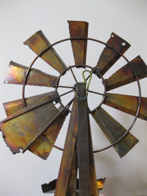 Good-Art Creation Copper Tone Metal 3-D Wind Mill Wall Art - 4