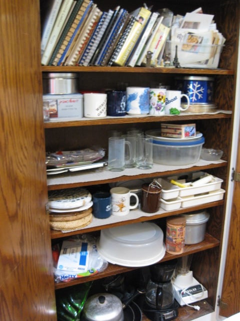 Contents of Built-In Pantry Cabinets-Glass Ware, Plastic Ware, Small Appliances, - 12