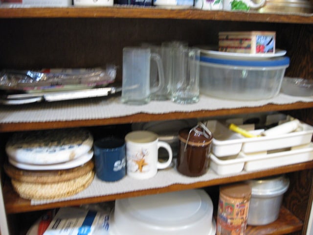 Contents of Built-In Pantry Cabinets-Glass Ware, Plastic Ware, Small Appliances, - 14