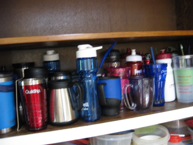 Contents of Built-In Pantry Cabinets-Glass Ware, Plastic Ware, Small Appliances, - 17