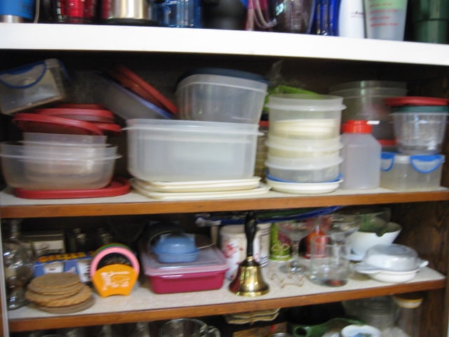 Contents of Built-In Pantry Cabinets-Glass Ware, Plastic Ware, Small Appliances, - 18