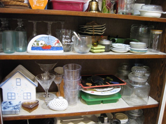 Contents of Built-In Pantry Cabinets-Glass Ware, Plastic Ware, Small Appliances, - 19