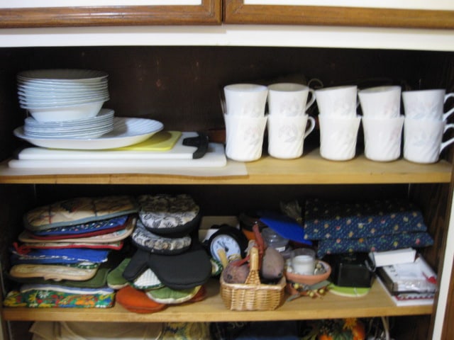 Contents of Built-In Pantry Cabinets-Glass Ware, Plastic Ware, Small Appliances, - 3