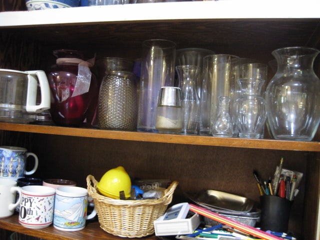 Contents of Built-In Pantry Cabinets-Glass Ware, Plastic Ware, Small Appliances, - 8
