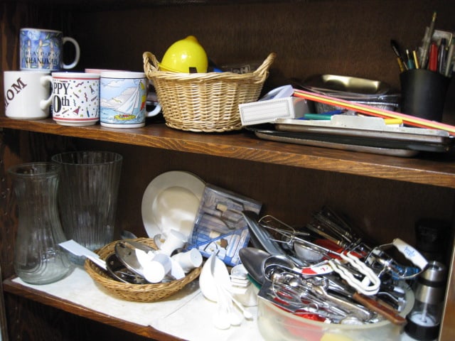 Contents of Built-In Pantry Cabinets-Glass Ware, Plastic Ware, Small Appliances, - 9