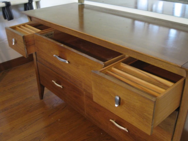 Midcentury Profile by Drexel Dresser and Wall Mirror - 9