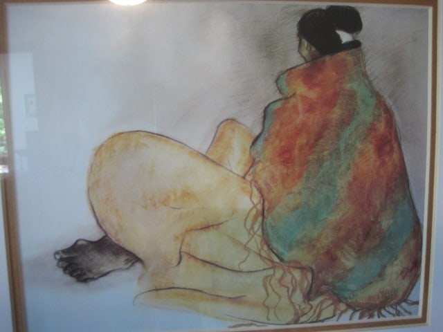 Framed and Matted RC Gorman Navajo Woman Print - 2