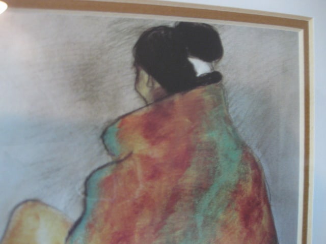 Framed and Matted RC Gorman Navajo Woman Print - 3