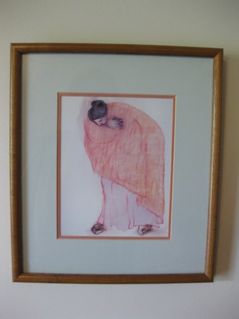 Framed and Matted RC Gorman Navajo Woman Print: 14" x 16", artist bio on back