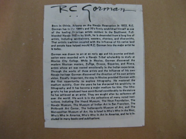 Framed and Matted RC Gorman Navajo Woman Print - 6