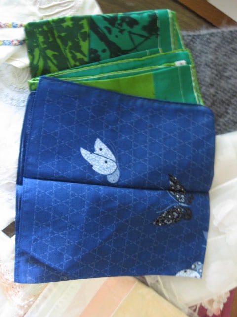 Grouping of Old Ladies Embroidered Handkerchiefs and Scarves - 15