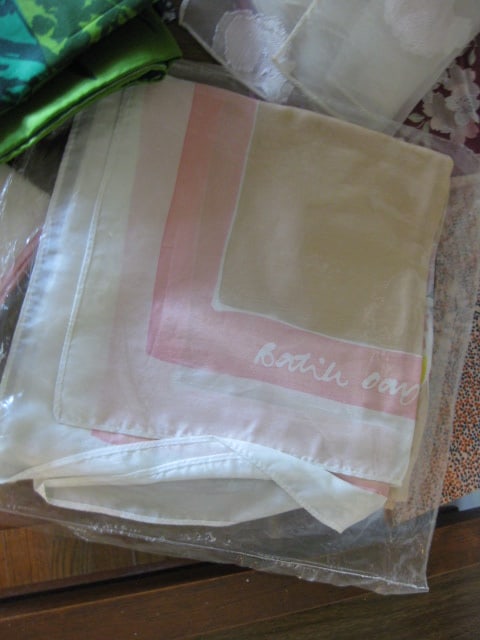 Grouping of Old Ladies Embroidered Handkerchiefs and Scarves - 17