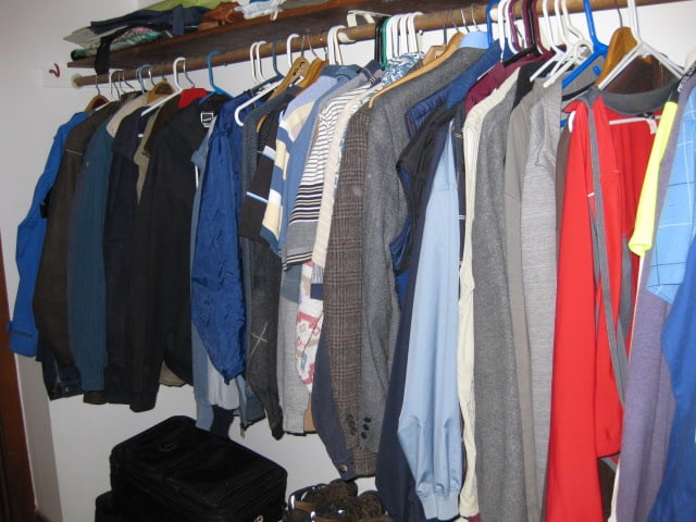 Contents of Walk-In Closet-Nice Men's Sport Coats, Jackets, Coats, Dress Pants, Shirts, etc. - 6