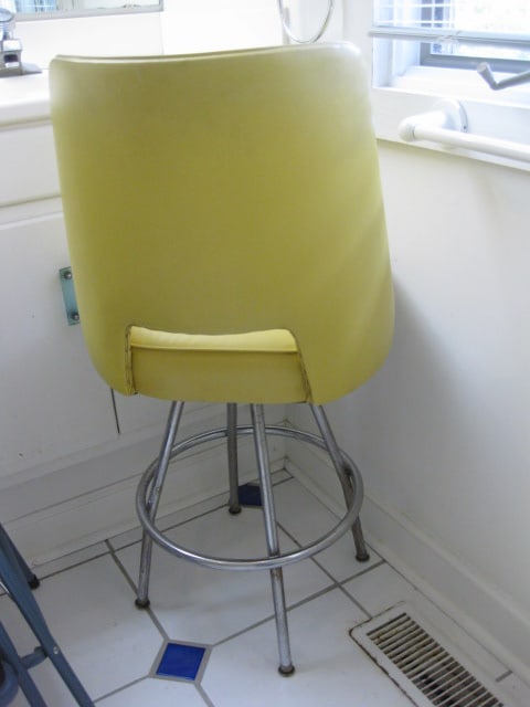 Sears & Roebuck Harvest Gold Vinyl Swiveling Bar Chair - 4