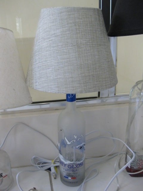 Five Custom Made Liquor Bottle Table Lamps - 4