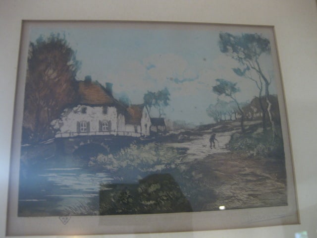 Two Vintage Framed and Matted English Country Side Landscape Lithographs - 6