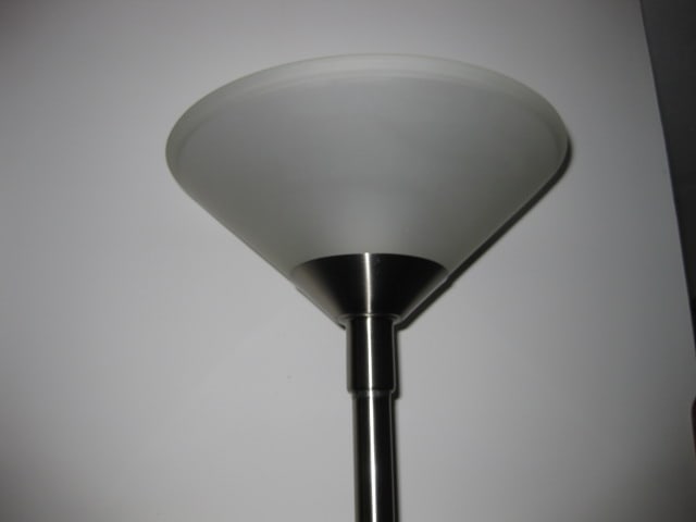 Brushed Silver Tone Metal Torchiere Floor Lamp - 2