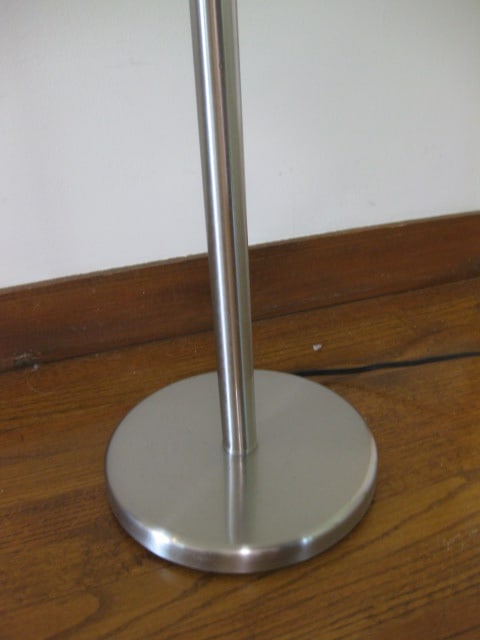 Brushed Silver Tone Metal Torchiere Floor Lamp - 3