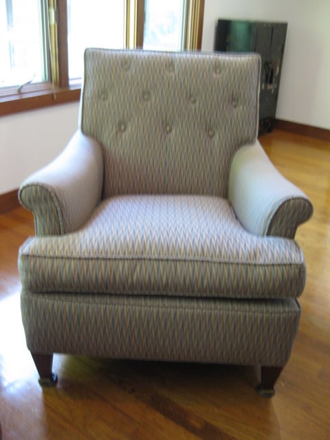 Southern Tier Upholstery Midcentury Armchair with Matching Ottoman - 2