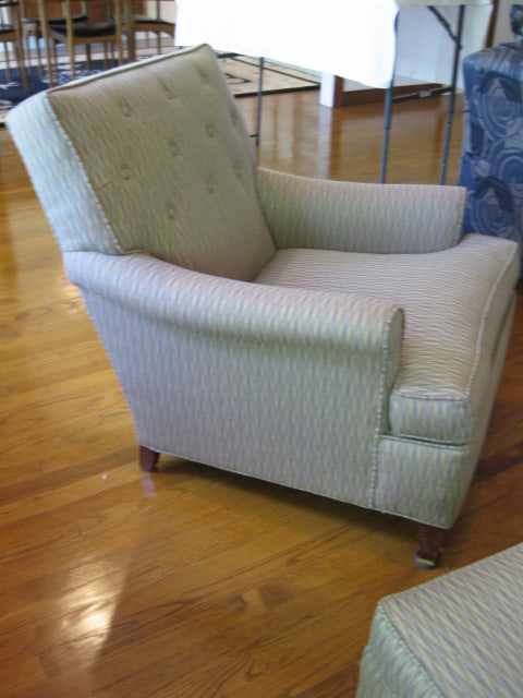 Southern Tier Upholstery Midcentury Armchair with Matching Ottoman - 5