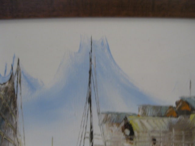 Framed Tang Ping Chinese Fishing Boat Canvas Artwork - 5