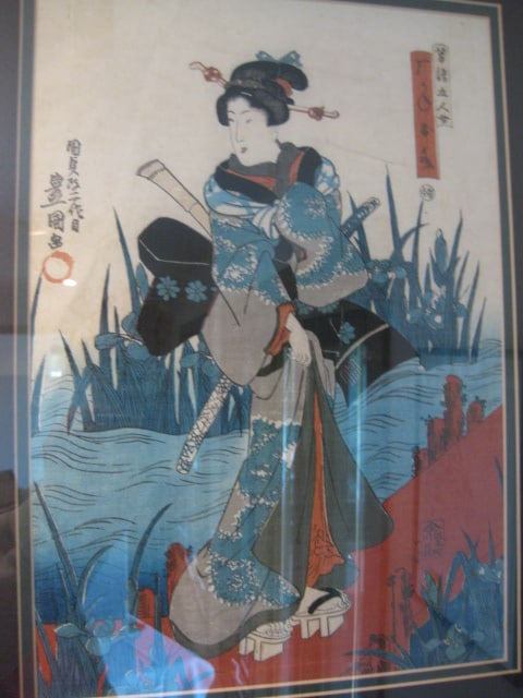 Hand Colored Signed Geisha Screen Print - 2