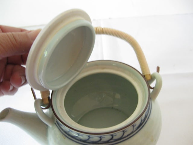 Chinese Porcelain Tea Set with Wooden Serving Tray - 5