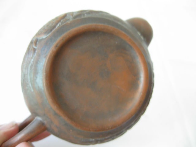 Lacquered Chinese Serving Tray and Brown Clay Tea Set - 13