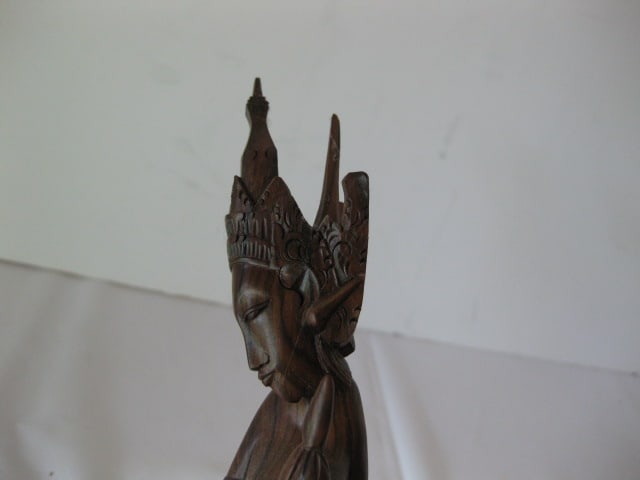 Carved Wood Tibetan Goddess Statue - 2