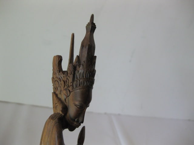 Carved Wood Tibetan Goddess Statue - 3