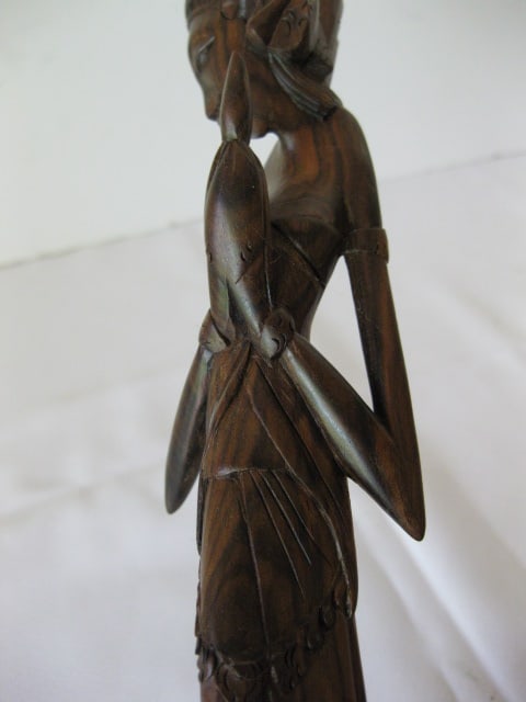 Carved Wood Tibetan Goddess Statue - 5