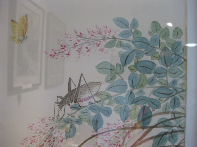 Framed and Mounted Original Cricket and Butterfly Artwork - 2