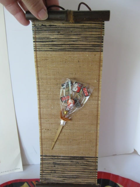 Paper Mache Noir Mask, Chinese Hand Fans and Unframed Artwork - 5