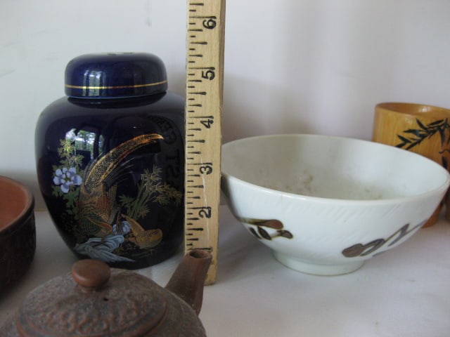 Chinese Porcelain Rice Bowls, Tea Cups, Chop Sticks, Ginger Jar, etc. - 11