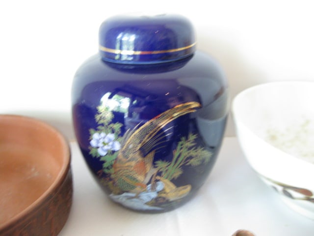 Chinese Porcelain Rice Bowls, Tea Cups, Chop Sticks, Ginger Jar, etc. - 6