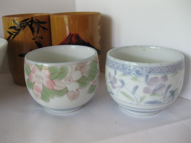 Chinese Porcelain Rice Bowls, Tea Cups, Chop Sticks, Ginger Jar, etc. - 8