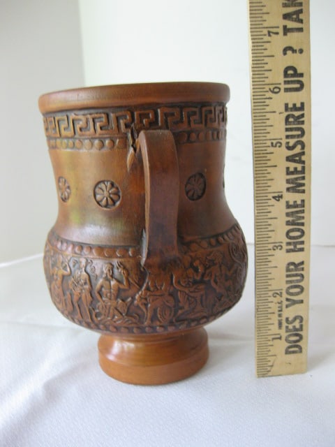 Greek Pottery Urn and Miniature Olive Oil Jug - 3