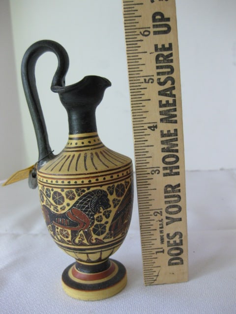 Greek Pottery Urn and Miniature Olive Oil Jug - 7