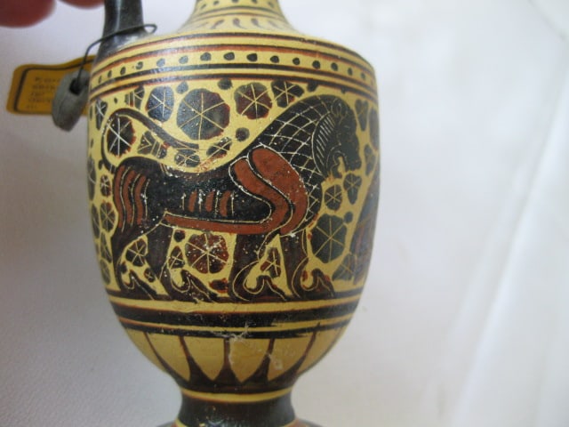 Greek Pottery Urn and Miniature Olive Oil Jug - 9