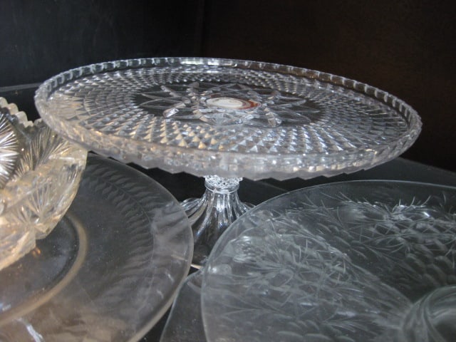 Grouping of Clear Glass Hostess/Serving Pieces - 6