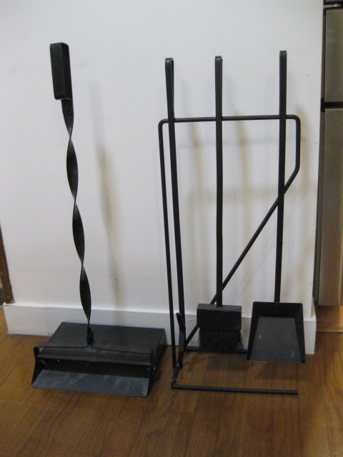 Wrought Iron Fireplace Set and Dustpan: Local Pickup Only