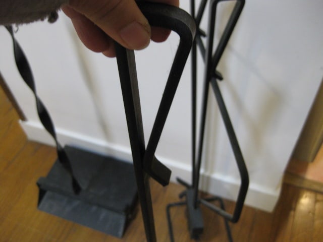 Wrought Iron Fireplace Set and Dustpan - 6
