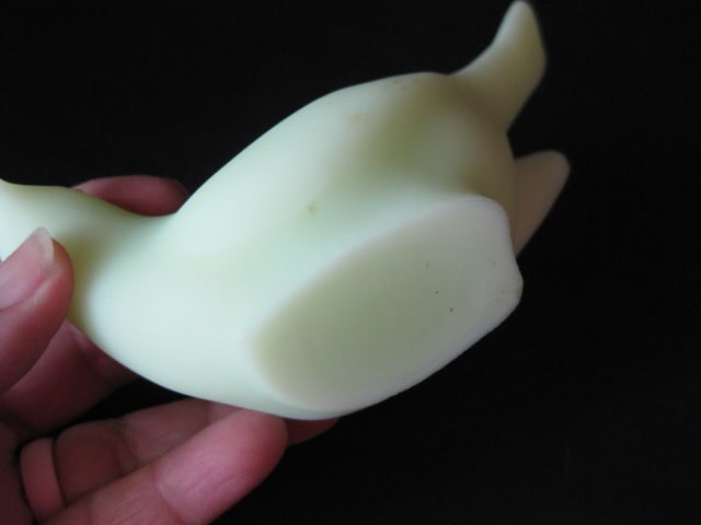 Uranium/Vaseline Custard Glass Bird - 4